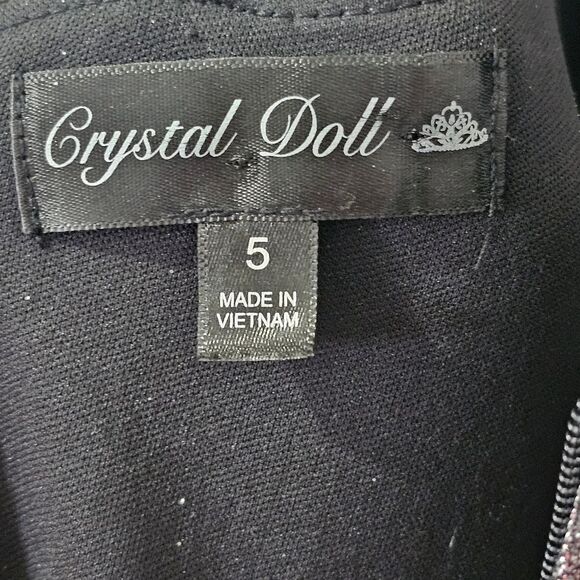 Crystal Doll - Dress Glitter Formal Prom Layered Maxi - Size 5 -Pink Multichrome - Picture 9 of 10